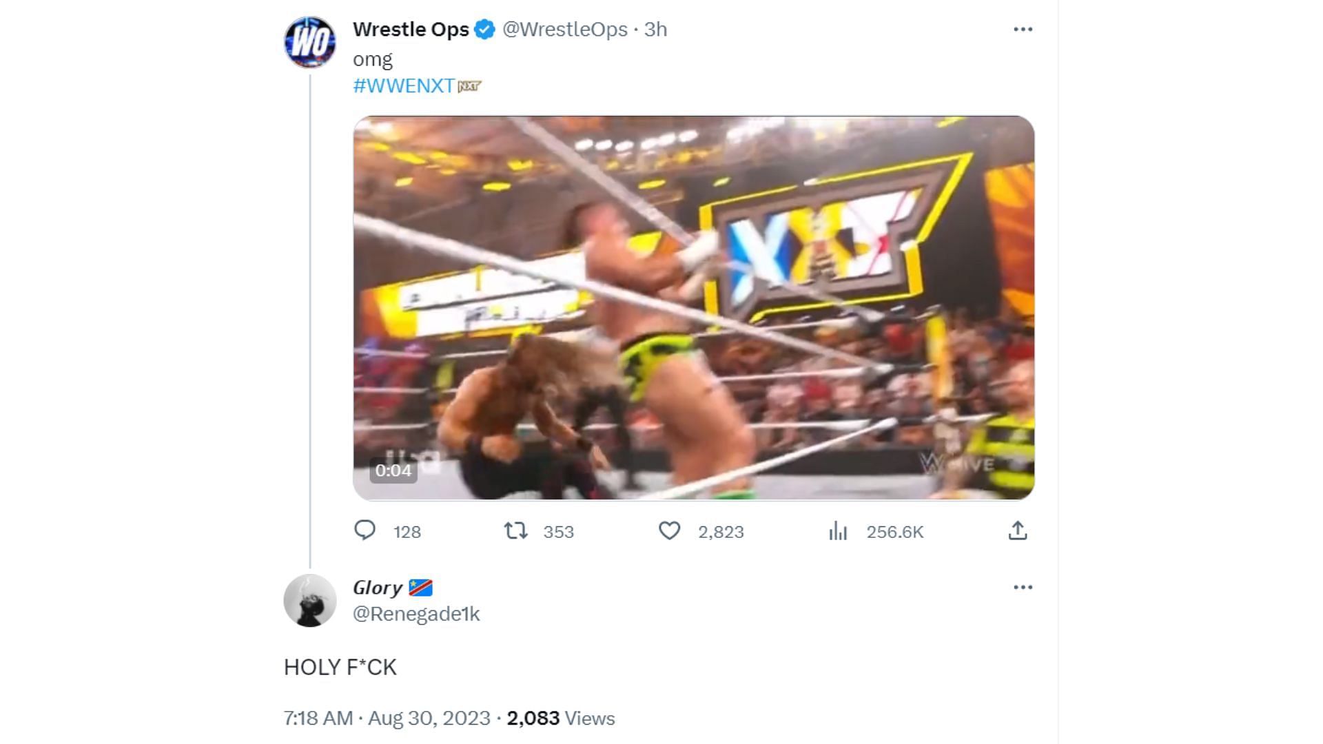 A fan's reaction on Twitter